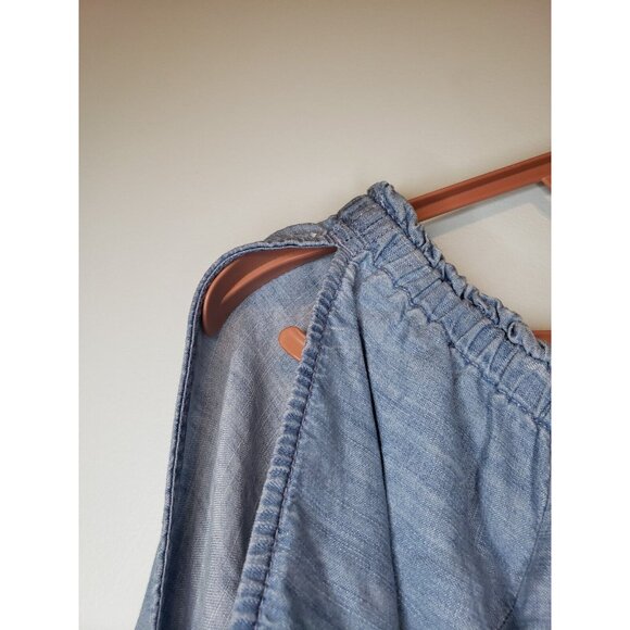 American Eagle Outfitters Women XS Romper Blue Lacy Cold Shoulder 3/4 Sleeve NWT - Picture 4 of 7